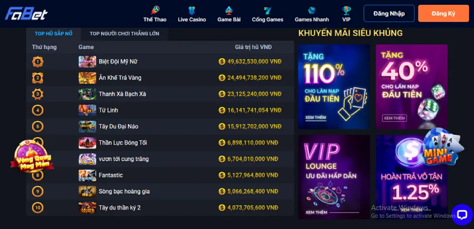 Các loại trò chơi Slot đa dạng tại vn123 bet